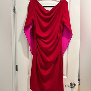 Beautiful red dress with pink sash